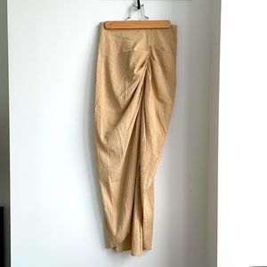 H&M Linen Blend Draped Midi Skirt